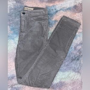 Gap Gray Velvet High Rise Skinny Jeans